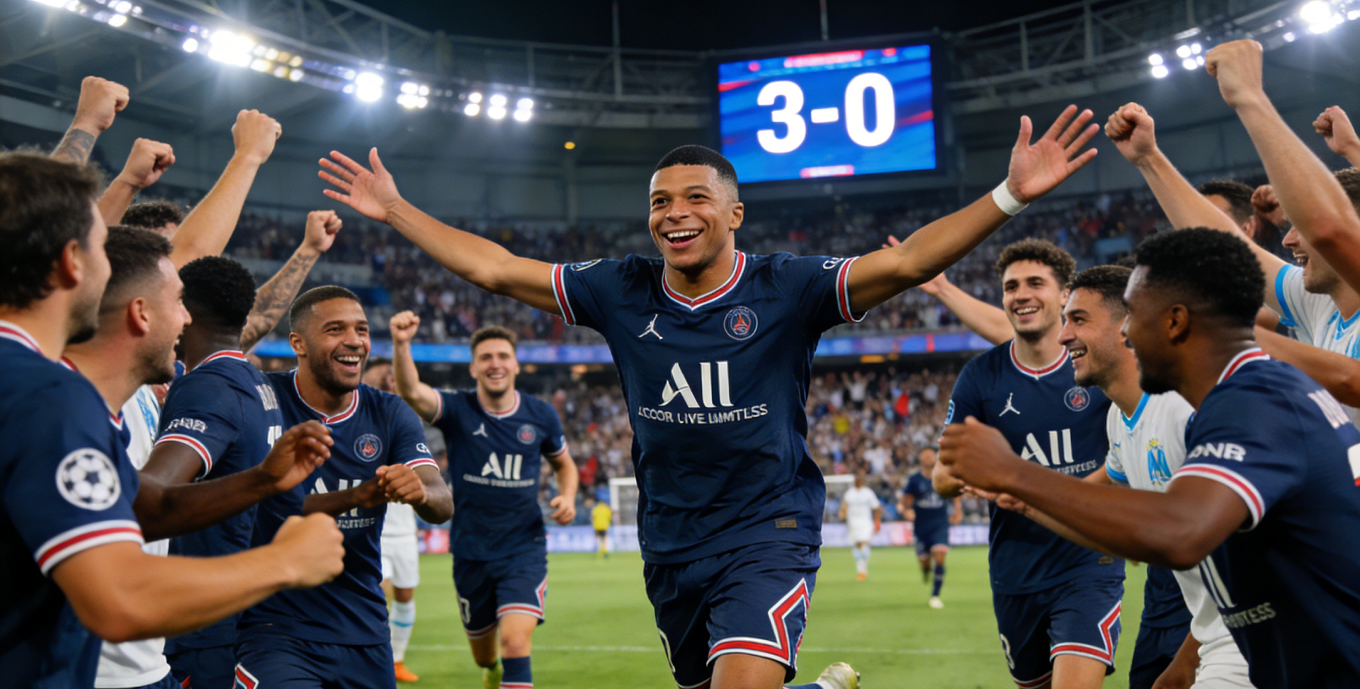 姆巴佩梅开二度 巴黎3-0完胜马赛